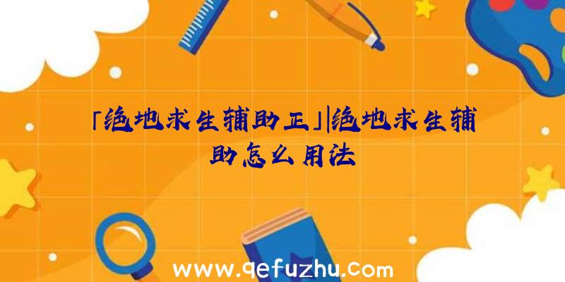 「绝地求生辅助正」|绝地求生辅助怎么用法